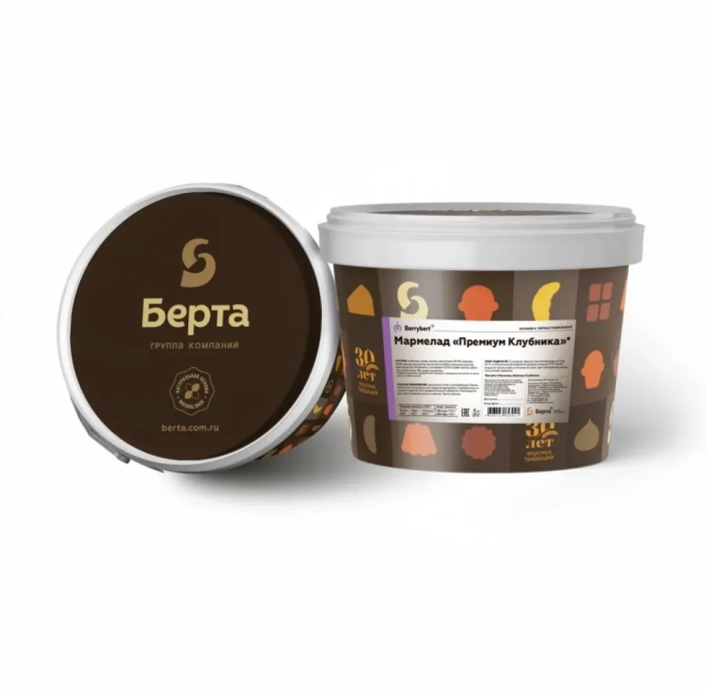 БЕРТА Начинка фруктовая Berrybert «Премиум Клубника», 6 кг