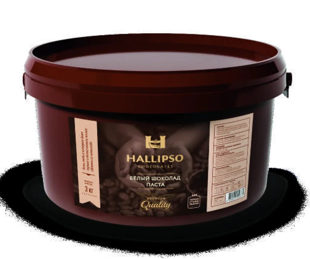 БЕРТА Паста белый шоколад.Hallipso шоколад содержащий продукт 1/3 кг
