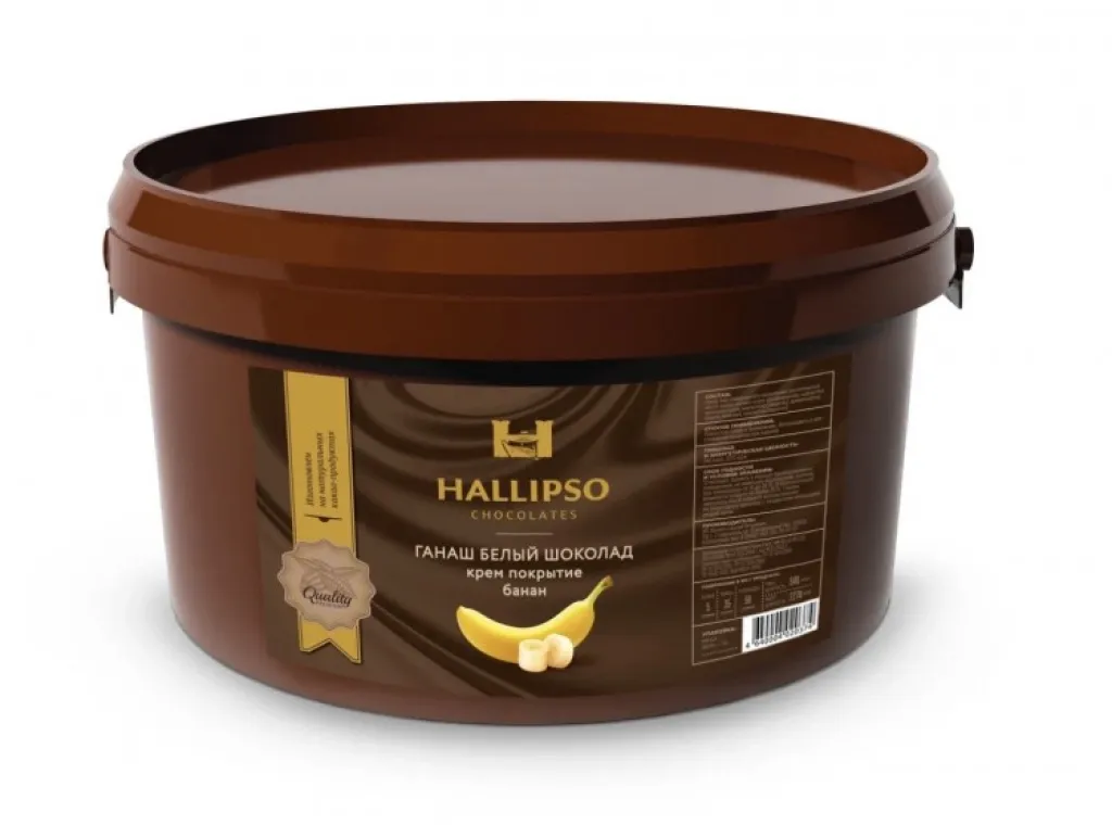 БЕРТА ГАНАШ БЕЛЫЙ ШОКОЛАД Крем покрытие со вкусом Банана "Halipso шоколад содержащий продукт 1/3 кг