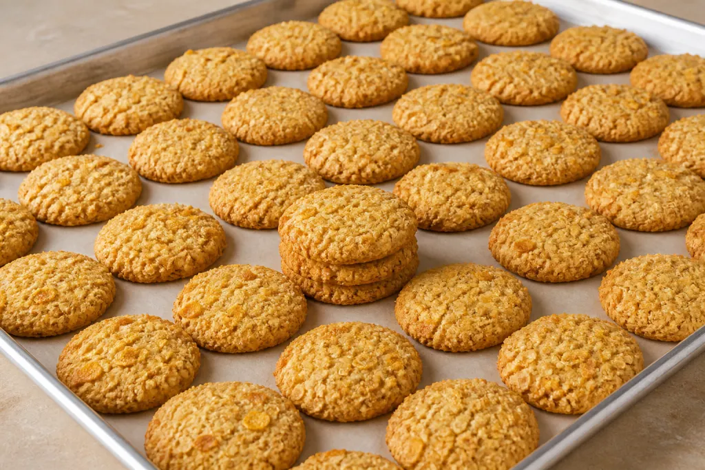 Кокосовое печенье с овсяными и кукурузными хлопьями